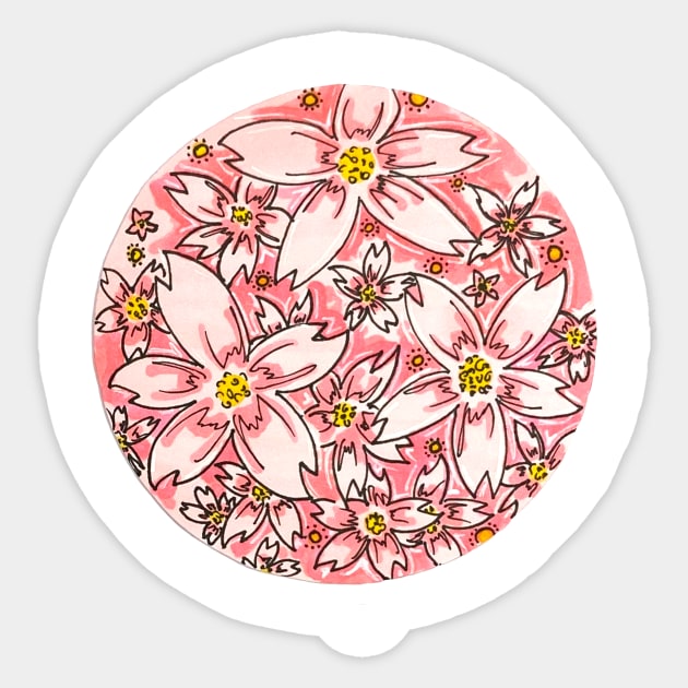 Flower ornament Sticker by DoodlyStickers